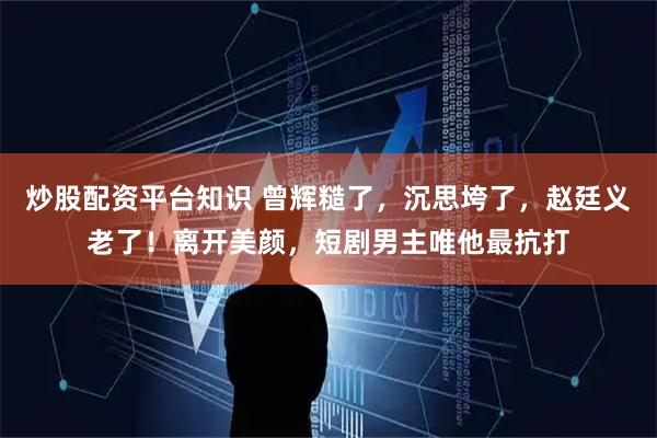 炒股配资平台知识 曾辉糙了，沉思垮了，赵廷义老了！离开美颜，短剧男主唯他最抗打